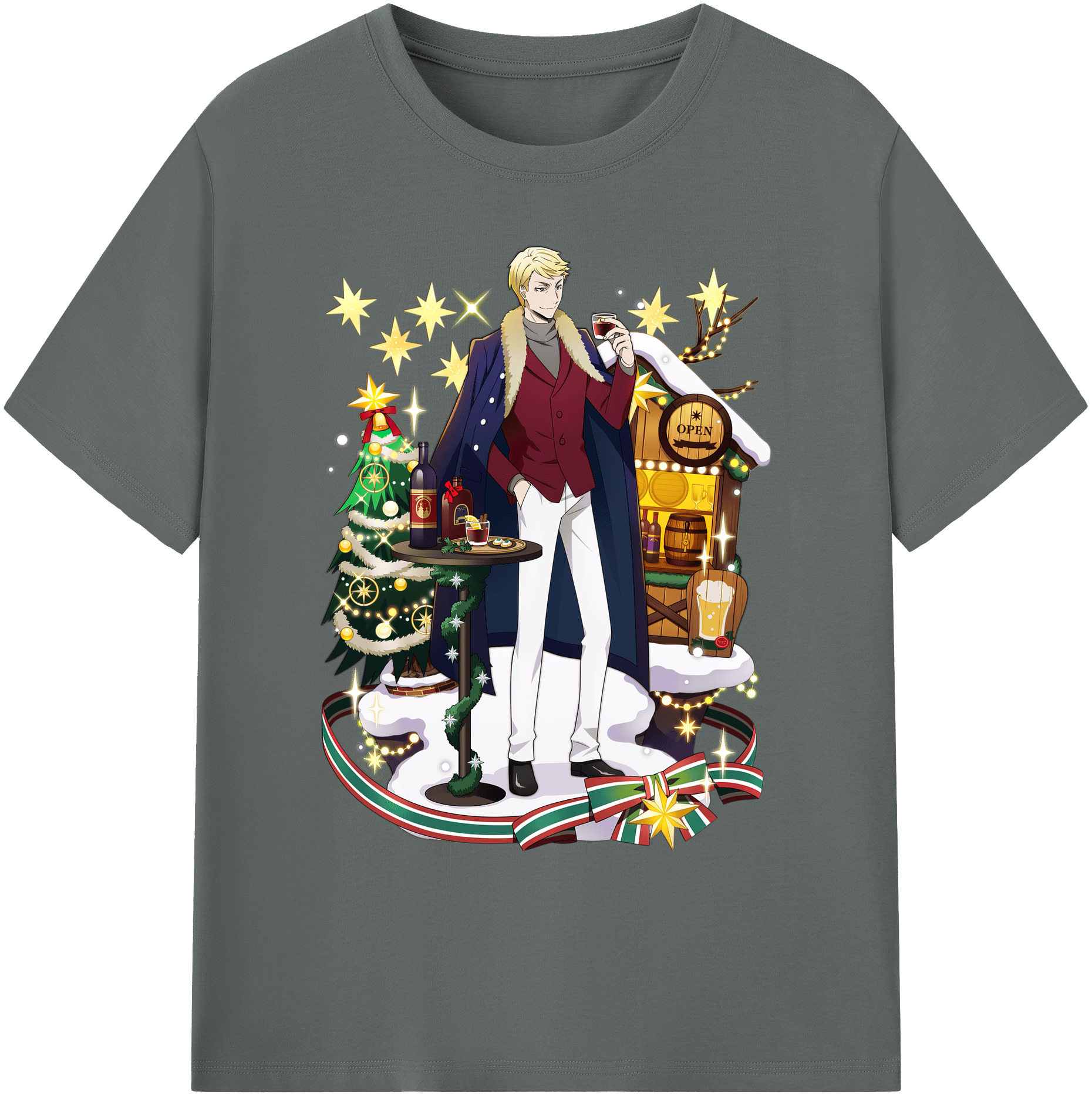 （画像用） 文豪ストレイドッグス Bungo Stray Dogs 綿100％ メンズ半袖Tシャツ｜肌触りやわらか＆通気性